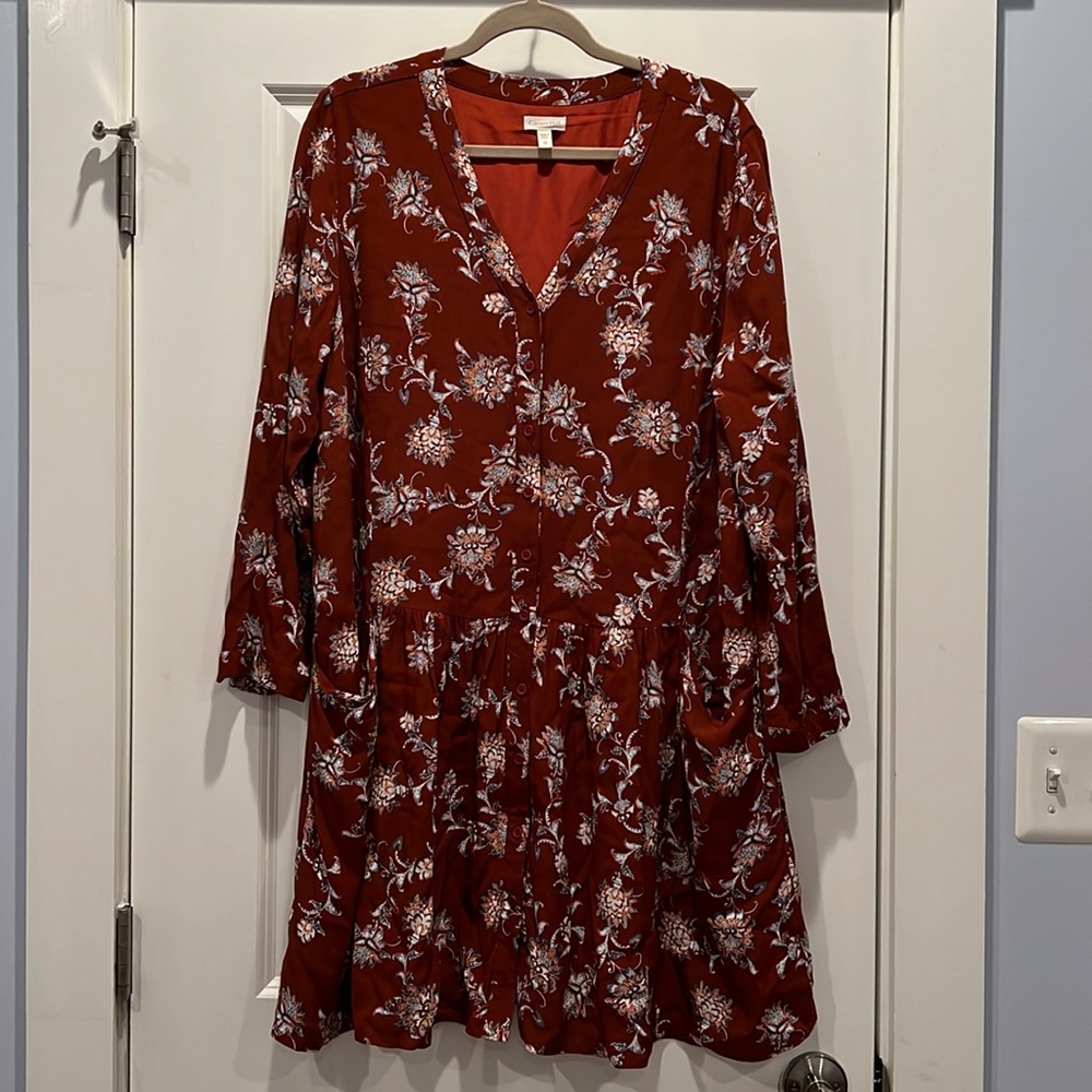 Garnet Hill Floral Drop Waist Dress